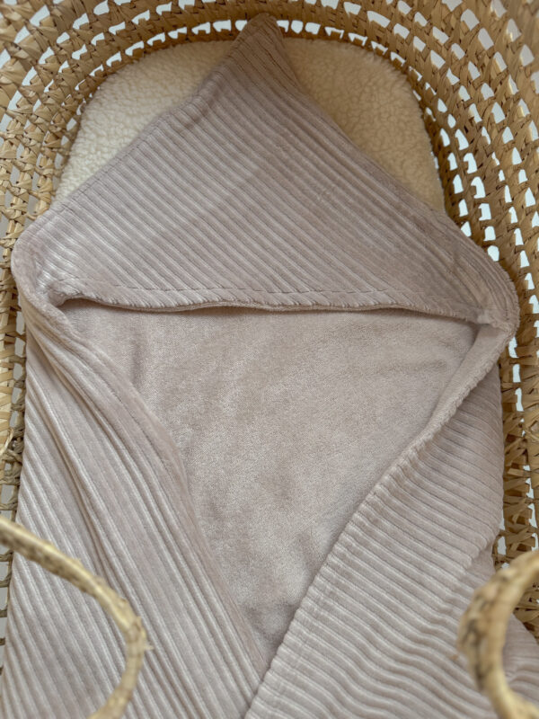 Omslagdoek brede rib beige/bamboe